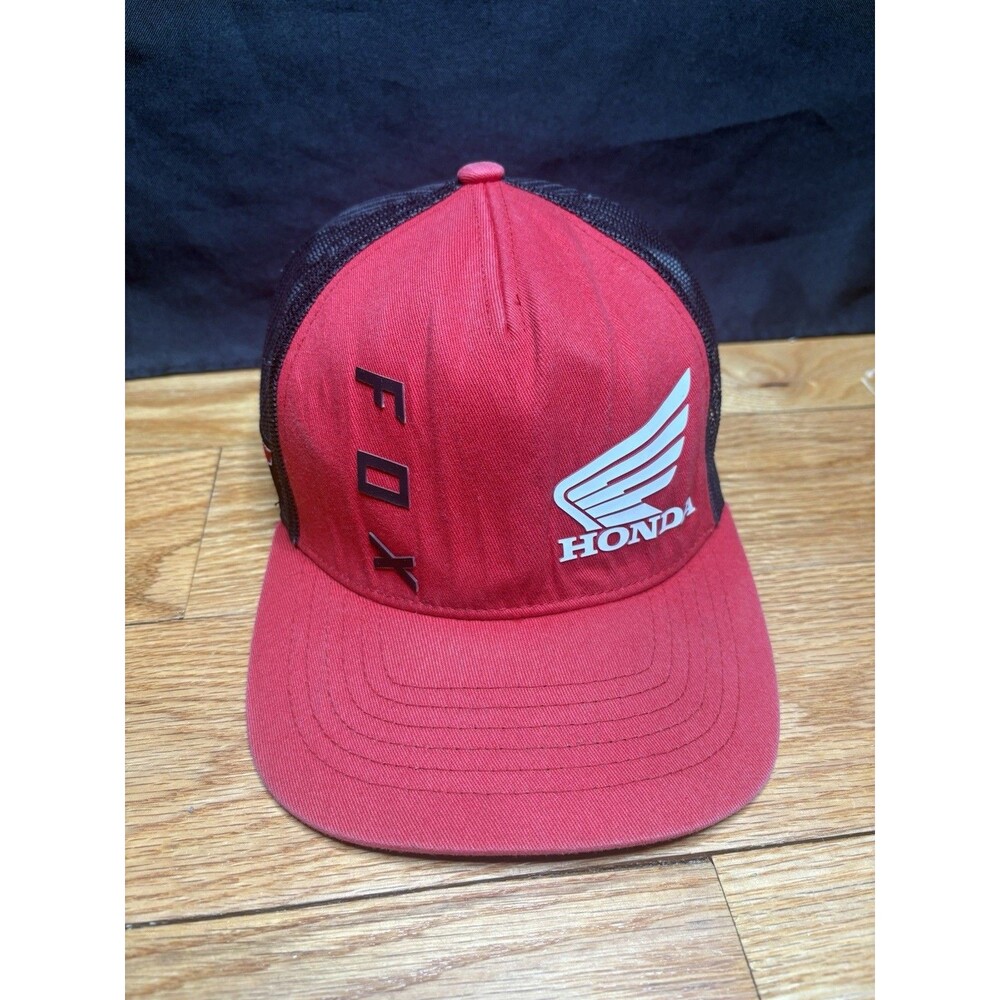 Fox Racing Honda HRC Motocross Red Black Snapback Hat Adjustable Adult Size OSFA